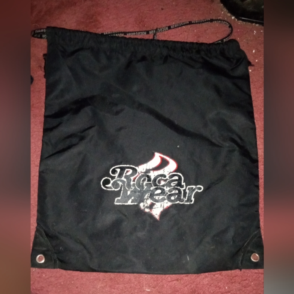 Large black Rocawear drawstring knapsack